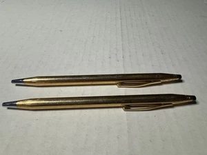 2 bolígrafos de tinta torcida vintage Cross 1/20 rellenos de oro 14k - Imagen 1 de 5