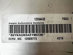 Chevrolet Colorado 2011 Otras unidades de control módulos 12594430 RRU17772 - Imagen 1 de 3