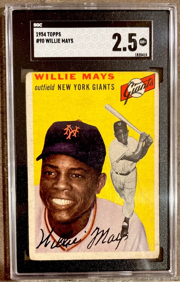 🔥🟧WILLIE MAYS⬛️🔥1954 TOPPS #90 SGC 2.5 atractivo visual centrado patio de colección Foto 1 de 4