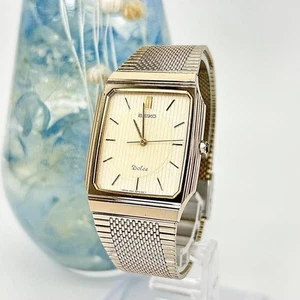 SEIKO DOLCE Vintage Gold Tone Watch Tested Elegant Design for Men - Picture 1 of 9