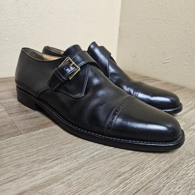 Bruno Magli Men's US Size 12 M Black Leather Monk Strap Buckle  Dress Shoe - Image 1 of 4
