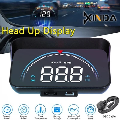Head Up Display HUD MPH Compass Overspeed Alarm Car Digital Speedometer KMH OBD2 - image 1 of 4