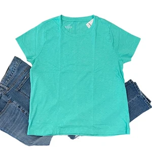 NWT J. Crew Neon Aqua Girlfriend Crewneck Tee - SIZE XL - Picture 1 of 9