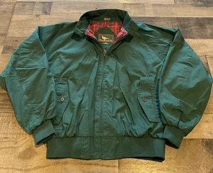 VTG 80s Field & Stream Bomber Jacket Teal Nylon Plaid Preppy Size L Hong Kong - Picture 1 of 12