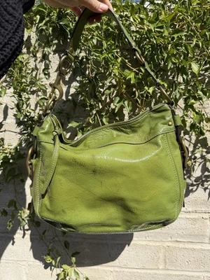 Coach Zoe Hobo Shoulder Bag Olive Green Shiny Leather, 13x10x4" - Image 1 of 4