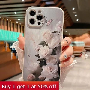 For Apple iPhone 16 Pro Max 15 14 13 12 11 8 XR XS Spring Floral Rose Phone Case - Picture 1 of 6