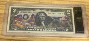 Zwei Dollar Schein 2 $ authentifiziert unzirkuliert Delaware Statehood Note - Bild 1 von 6