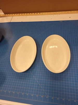 Juego de platos para servir crema 2 platos ovalados utensilios de cocina de cerámica de 10,5 x 6,5 pulgadas Foto 1 de 4