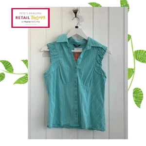 Ladies Papaya Turquoise Cap Sleeve Blouse Size 14 - Picture 1 of 3