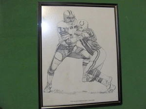 VINTAGE 1981 LYLE ALZADO WRESTLES PAST A BLOCKER Print by Kelly Akins - 11 x 14 - Picture 1 of 5