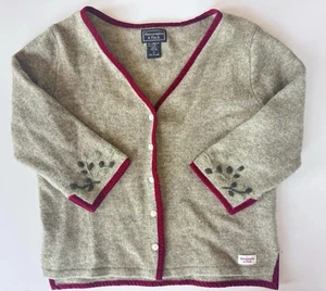 Vintage 90s Y2K Abercrombie & Fitch Lambswool Floral Cardigan Sweater Size S - Picture 1 of 11