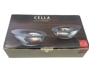 Holmegaard Design Leo Thorsoe Denmark CELLA Crystal Votive Candleholders - Picture 1 of 5