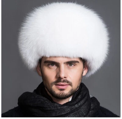 Sombrero de piel de zorro real para hombre Russian Ushanka cosaco trampero sombrero cuero real gorra de esquí  Foto 1 de 4