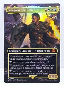 Aragorn, The Uniter - Lord of the Rings Borderless Foil - Legendary Creature MTG - Picture 1 of 3