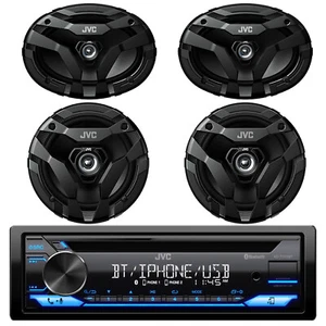 JVC KD-TD720BT 1-DIN Bluetooth CD Receiver, 2x 6x9" Speakers, 2x 6.5" Speakers - Picture 1 of 5