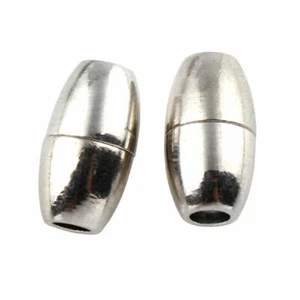3 Magnet Verschluss Schmuckverschluss Oval 16mm Messing für 3mm Bänder M514 - Bild 1 von 3