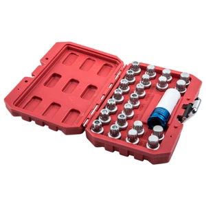 23pc For Audi Volkswagen VW Master Locking Wheel Nut Stud Socket Remover Tool - Picture 1 of 11