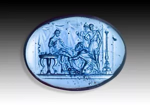 Cameo or intaglio. Glass. Possibly Italy, 19th century. - Picture 1 of 2