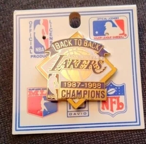 Vintage 1987-1988  Los Angeles Lakers Back To Back Champions Peter David Pin - Picture 1 of 2