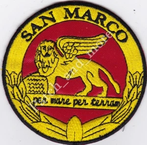 [Patch] SAN MARCO PER MARE PER TERRA leone diam. cm 9 rosso toppa ricamo -1110 - Picture 1 of 1