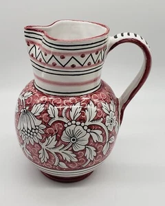 Grazia Deruta Jug Pitcher Vintage Italian Signed Hand Painted - Picture 1 of 11