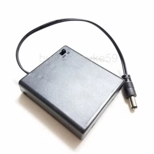 1pcs AA x 4 Battery Case Box Base Holder With 2.1*5.5mm DC Plug & Cover Switch - Picture 1 of 3