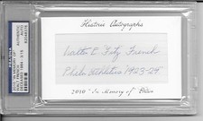 2010 Historic Cuts In Memory Of - WALT FRENCH - Autograph PSA/DNA ATHLETICS 3/15