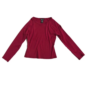 Express Jeans Girls Dark Red Long Sleeve Crew Neck Shirt Size Medium - Picture 1 of 7