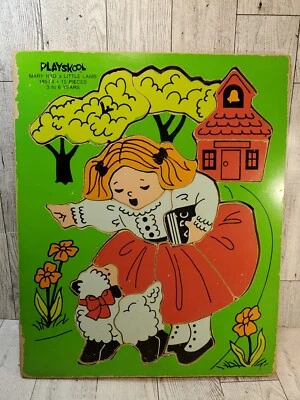 De colección Playskool Mary Had A Little Lamb Bandeja Marco Madera 15 piezas Puzzle  Foto 1 de 4