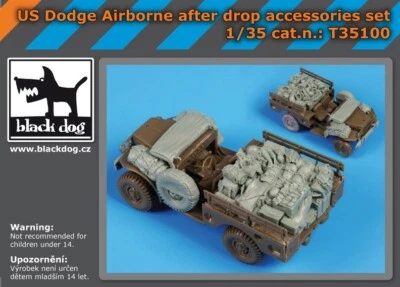 BLACK DOG SET RESINA US DODGE AIRBORNE AFTER DROP  1:35 T35100 - Immagine 1 di 4