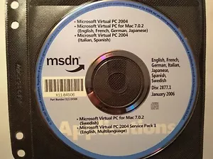 Microsoft Virtual PC 2004 & Virtual PC for Mac 7.0.2 w/ 2 Keys Multi Languages - Picture 1 of 1