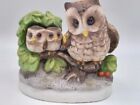 Porcelain Owl w/Babies Figurine Vintage Korea 