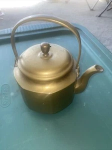 Vintage Solid Brass Tea Pot Pitcher - Picture 1 of 7