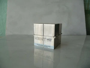 Kent HD Taste Sistem ashtray metal Stainless Steel cube pocket 55 mm new rare - Imagen 1 de 7