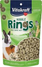 Nibble Rings Small Animal Treats - Crunchy Alfalfa Snack - for Rabbits, Guinea P