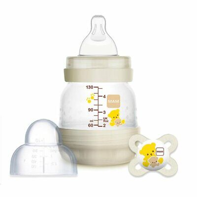 MAM Easy Start Anti Colic Bottle 4.5oz & Pacifier Set Newborn 2pc White • 5.99$
