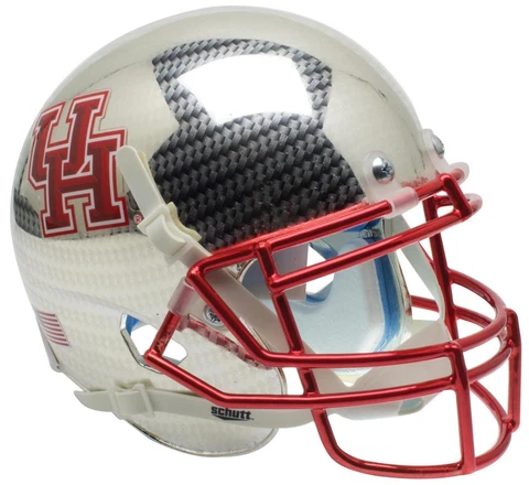 HOUSTON COUGARS ALTERNATE CARBON FIBER SCHUTT MINI FOOTBALL HELMET Cover