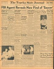 UFO Original Newspaper July 11 1947 FBI agent reveals new find of Saucer B20