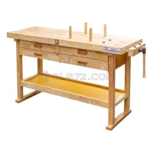 BANCO DA LAVORO IN LEGNO OFFICINA FALEGNAME 4 CASSETTI HOLZMANN WB162L - Afbeelding 1 van 2
