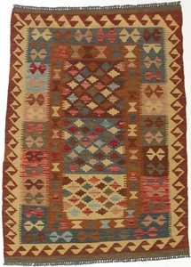 Vintage Hand Woven Carpet 3'1" x 4'11" Traditional Wool Kilim Rug - Picture 1 of 2