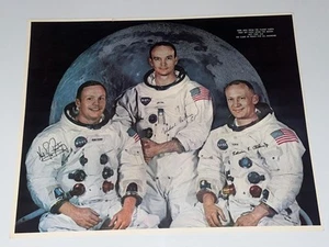 Vintage Apollo 11 Crew Portrait 16x20 Color Photo Armstrong Buzz Aldrin Collins - Picture 1 of 8
