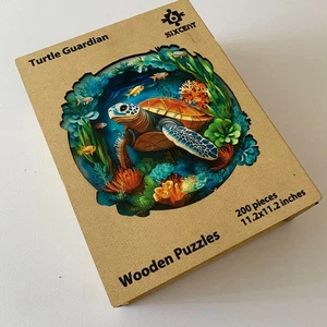 Puzzle Guardiano delle Tartarughe 200 Pezzi in Legno 11,2"x11,2" Arte Colorata - Usato - Foto 1 di 5