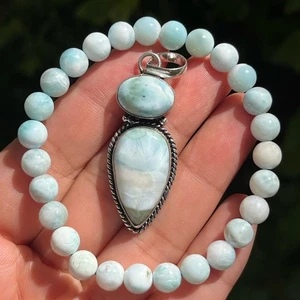 Juego pulsera y colgante Larimar - Imagen 1 de 8