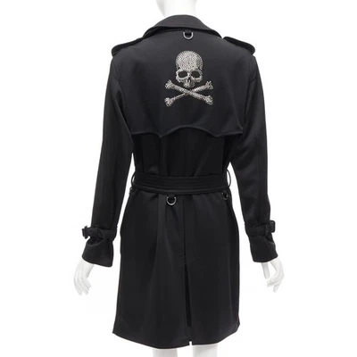 MASTERMIND JAPÓN Aquascutum Edición Limitada Cristal Negro Calavera Trench IT36 XXS Foto 1 de 4