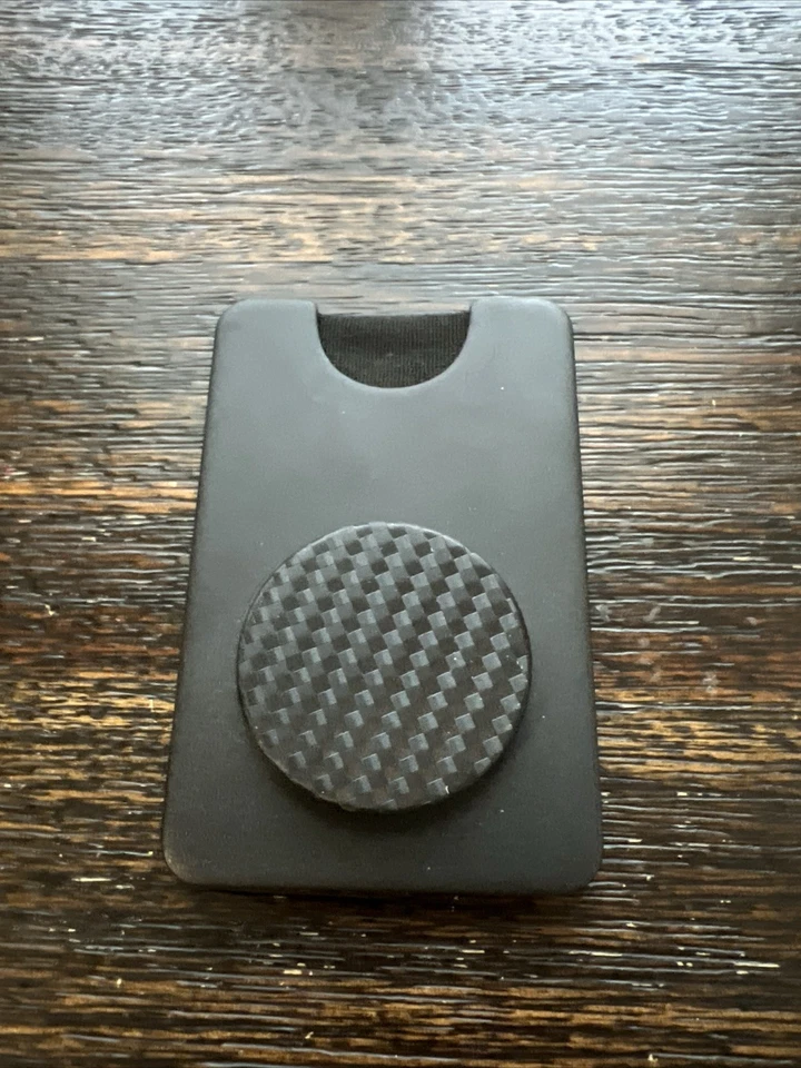 Cartera de teléfono magnética PopSockets + (para MagSafe) tejido de carbonita negra USADA* Foto 1 de 3