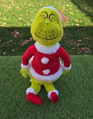 Винтажный плюшевый Санта-Клаус Hallmark Dr Seuss Grinch Stole Christmas 21 дюйм 1999 снят с производства с этикеткой - Изображение 1 из 4