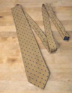 Corbata Brooks Brothers amarilla azul 100 % seda hecha en EE. UU. para hombre - Imagen 1 de 4