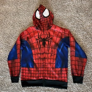 Mad Engine Marvel Mens Size L The Amazing Spiderman Full Zip Mask Hoodie Cosplay - Picture 1 of 12
