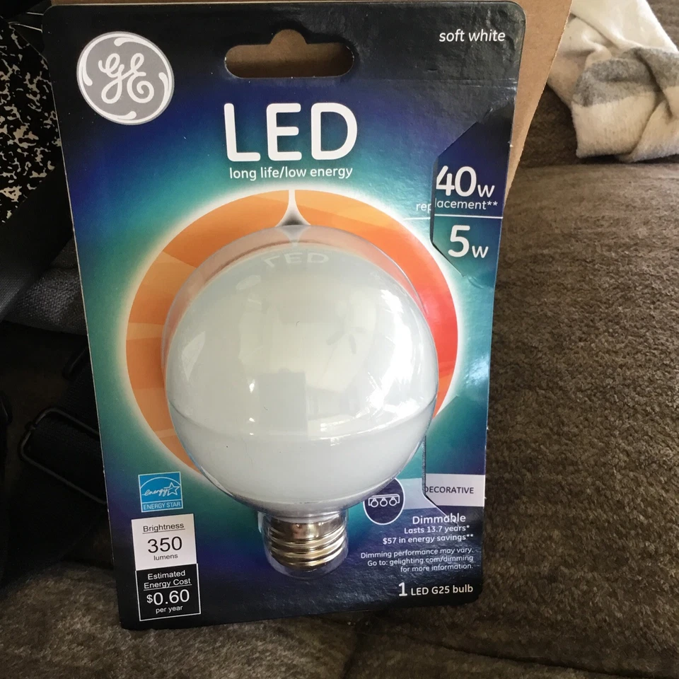 ge 40w led Soft White Dimmable G25. 2 Packs  - Image 1 of 1