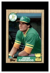 Tarjeta de béisbol Joseph Canseco Topps 1987 novato #620 Oakland Athletics - Imagen 1 de 2